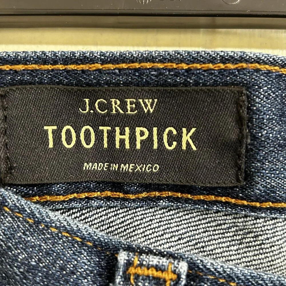 J.Crew Toothpick Ankle Jeans Size 27 Denim Dark Blue Stretch Low Rise Jeans